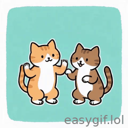 AI-generated animated GIF: 2 cats dancing loop