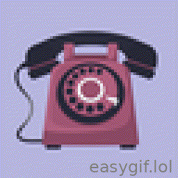 AI-generated animated GIF: 80s phone ringing