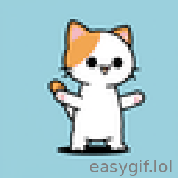 AI-generated animated GIF: A cute milk cat is dancing