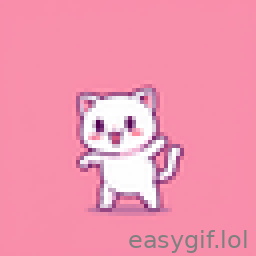 AI-generated animated GIF: A cute milk cat is dancing