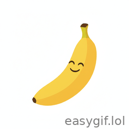 AI-generated animated GIF: banana emoji saying nano banana white bg