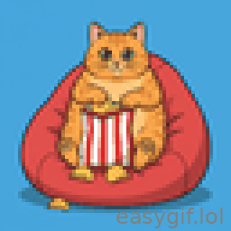 AI-generated animated GIF: Cat eating chips