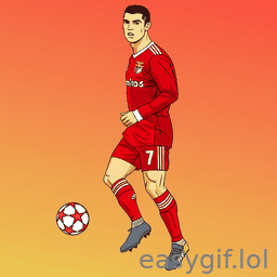 AI-generated animated GIF: cristiano ronaldo playing for benfica