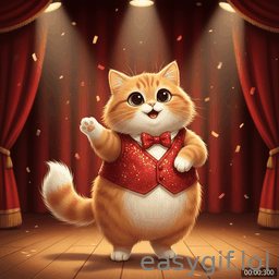 AI-generated animated GIF: cute cat dancing