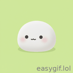 AI-generated animated GIF: cute mochi says i miss you heart emoji green bg