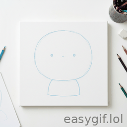 AI-generated animated GIF: drawing of cute animal step by step