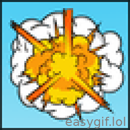 AI-generated animated GIF: explosion background cartoon style