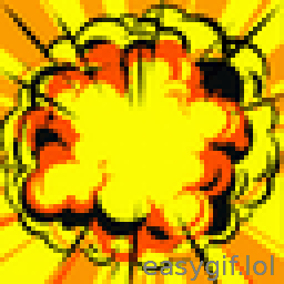 AI-generated animated GIF: explosion background cartoon style