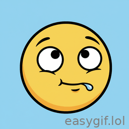 AI-generated animated GIF: funny hungry emoji drooling