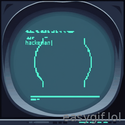 AI-generated animated GIF: hackerman in front of console screen