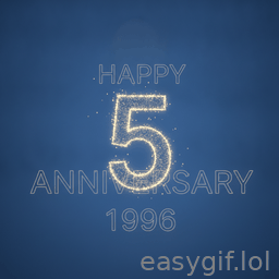AI-generated animated GIF: Happy 5th Anniversary 1996