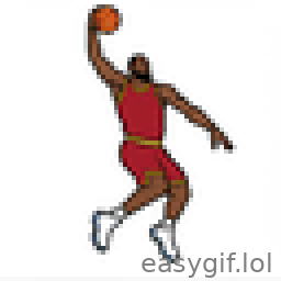 AI-generated animated GIF: lebron dunking