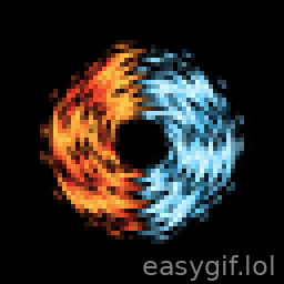 AI-generated animated GIF: Fire and ice