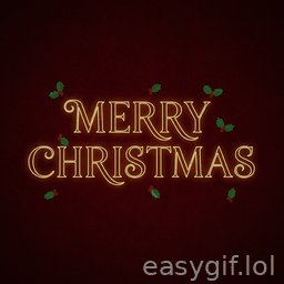 AI-generated animated GIF: merry christmas big letters holly animation