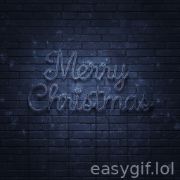 AI-generated animated GIF: merry christmas in flickering neon lights