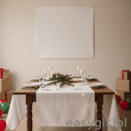 AI-generated animated GIF: merry christmas on wall party table