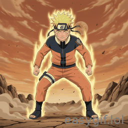 AI-generated animated GIF: Naruto in Six paths mod