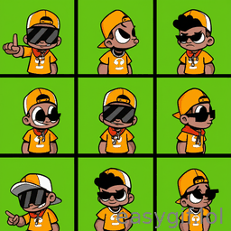 AI-generated animated GIF: one cool brazilian phonk character animated