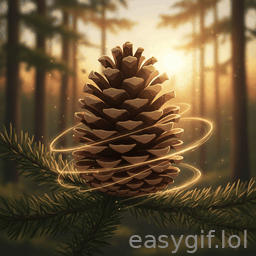 AI-generated animated GIF: pinecone missle