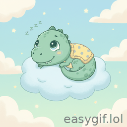 AI-generated animated GIF: Rrrrrr cute dinosaur