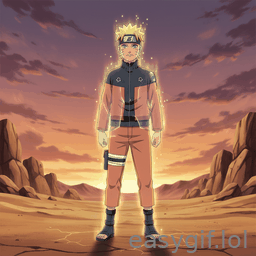 AI-generated animated GIF: Naruto in Six paths mod