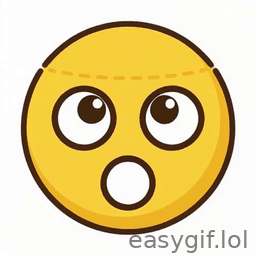 AI-generated animated GIF: slow mo exploding head emoji white background