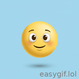 AI-generated animated GIF: smile emoji laughs and says LOL