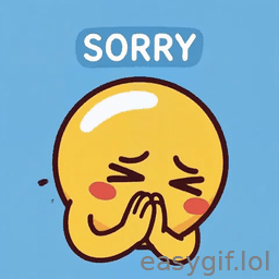 AI-generated animated GIF: sorry emoji apologizing