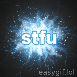 AI-generated animated GIF: stfu text intensifies and explodes
