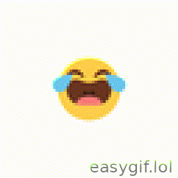 AI-generated animated GIF: Tears of laughter emoji animated white background