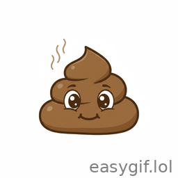 AI-generated animated GIF: turd emoji smelling bad white background